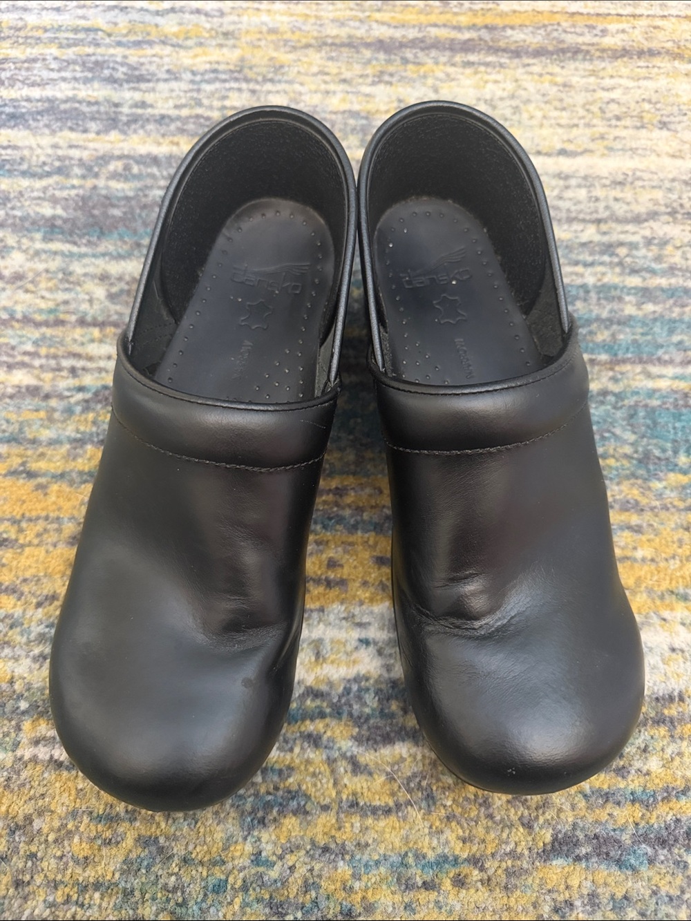 Dansko Black Leather Clogs for Women 40 Narrow